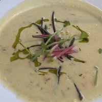 corn chowder w coconut milk   at Daiquiri Dick's in Puerto Vallarta