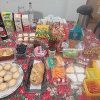 December 2022's lovely Christmas potluck offerings, minus a few later additions :-) at Worcester Park Vegans in Stoneleigh