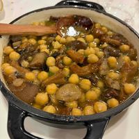 Chickpeas with mushrooms at Restaurante Serrano in Astorga