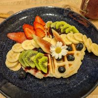 Vegan waffle at Nusa Café in Rio De Janeiro