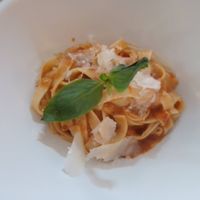 Sun-dried tomato pasta at Vega 10 in Sevilla