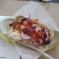 Vegan hotdog at Vega 10 in Sevilla