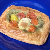 pesto and tomato tart  at Maison Macha in Culver City