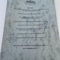 Vegan menu (changes regularly) at Panigyri Festival Food in Santorini