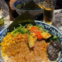Vegan creamy Ramen with extra corn and spring onions  at Hinodeya - Union Square in San Francisco