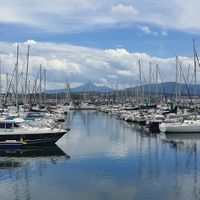 Vistas desde la terraza. Al fondo Francia. at El Curry Verde in Hondarribia