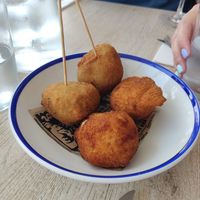 Croquetas veganas at El Curry Verde in Hondarribia