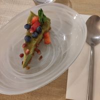 Zarte matcha at El Curry Verde in Hondarribia