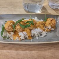 Potato and Tofu dumplings spiced with curry at El Curry Verde in Hondarribia