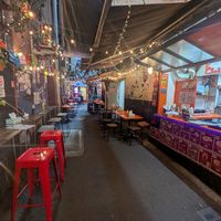 Great Litt vibrant laneway at Laneway Dumplings and Momo in Sydney