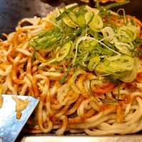 Vegan okonomiyaki with udon at Jirokichi - / 次郎吉 in Hiroshima