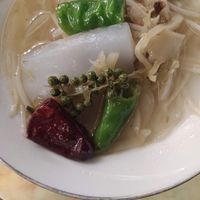 Pickled peppers with beansprouts and konjac soup. at Mipon in Taipei