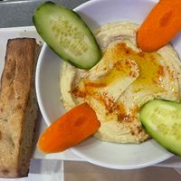 Hummus starter  at Mundo Vegan in Barcelona