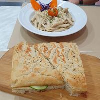 Carbonara Vegana - perfectly delicious at Mundo Vegan in Barcelona