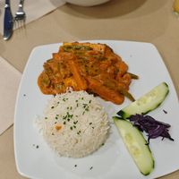 Rice with vegetables and tofu at Mundo Vegan in Barcelona