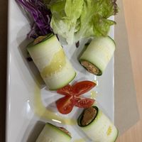 zucchini rolls  at Mundo Vegan in Barcelona