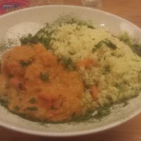 Pumpkin curry with rice: delicious!  at Jetties in Haarlem