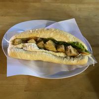 Vegetables and tofu Banh mi, the best we had in Vietnam  at Bahn Mi Tron - CircleT in Ninh Binh