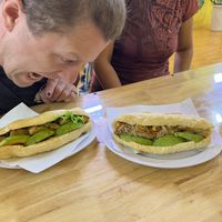 Best Vegan Bahn Mi in Tam Coc! Left one is the tofu vegetable, right is the tofu mushroom. The tofu vegetable was better in my opinion. Add avocado for only 10k  at Bahn Mi Tron - CircleT in Ninh Binh