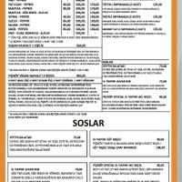 Menü and prices   at Pişiköy in Istanbul