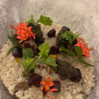 Mushroom n beetroot risotto   at Solis in Denarau