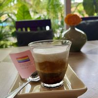 Cortado with pistachio milk  at Sasatorn Coffee in Koh Samui