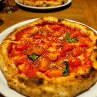 Pizza marinara (tomato, garlic and basil) at Trattoria Pizzeria & Bar LOGIC in Nagano