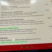 Menu - Vegan Breakfast Options  at Café Niederegger - Stammhaus in Luebeck
