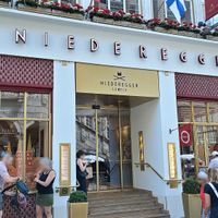 Entrance at Café Niederegger - Stammhaus in Luebeck