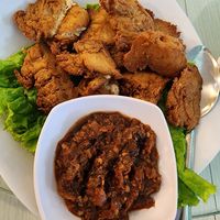 Ayam geprek (saus pisah) at Vegetus Vegetarian - Muara Karang in Jakarta