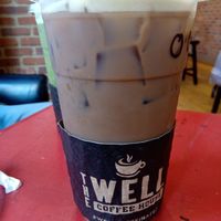 Matcha with cherry flavour (July 2025) at The Well Coffee House in Boston