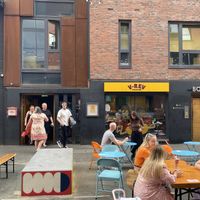 V-REV has indoor and outdoor seating. It seemed VERY popular, especially on sunny days.  at V Rev Vegan Diner in Manchester