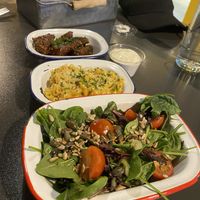 My first visit I had garlic and maple seitan wings, yummy mac n cheese and a side salad. Perfection!  at V Rev Vegan Diner in Manchester