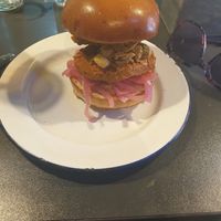 Spicy chicken burger at V Rev Vegan Diner in Manchester