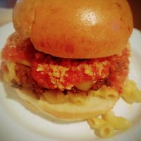 Bad photo. Awesome burger.  at V Rev Vegan Diner in Manchester