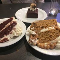 One of each dessert of the day - priced at £3.50 each (the cakes were HUGE). at V Rev Vegan Diner in Manchester