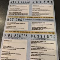 Menu at V Rev Vegan Diner in Manchester