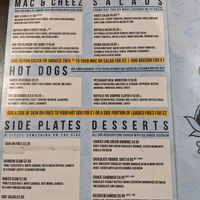 Menu part 1 at V Rev Vegan Diner in Manchester