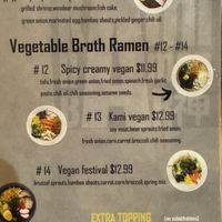 Menu  at Kami Ramen & Bar in Pearland