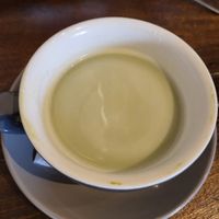 Matcha latte with almond milk at flat&white in Buenos Aires