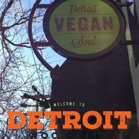 only sign out front at Detroit Vegan Soul - East in Detroit