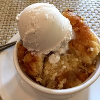 Peach cobbler at Detroit Vegan Soul - East in Detroit