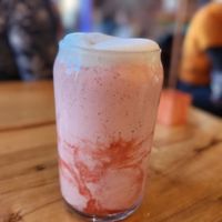 Strawberry & cream smoothie at Life Alive Organic Cafe in Salem