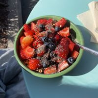 3 berry oatmeal   at Backyard Bowls in Goleta