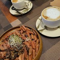 Pasta and coffee at Cocoa'Nuts in Jericoacoara