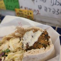 Sorry started eating the sandwich at Falafel Boracay in Boracay