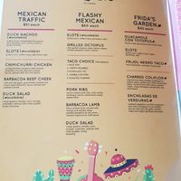 Menu at Mexican Society in Adelaide