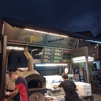 Little set up opposite 7eleven, veg options in green at Mars Pizza in Sun Moon Lake