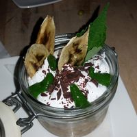 banana dessert at The Acorn in Vancouver