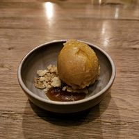 Apple Sorbet with Gluten-Free Crumb at The Acorn in Vancouver